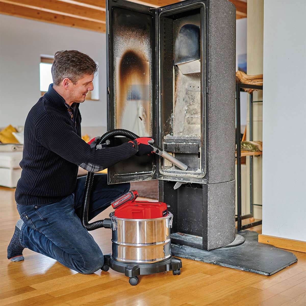 Aspiradora 15 L de cenizas inalámbrica 18 V + batería (4.0 ah) + cargador marca Einhell - Image 8