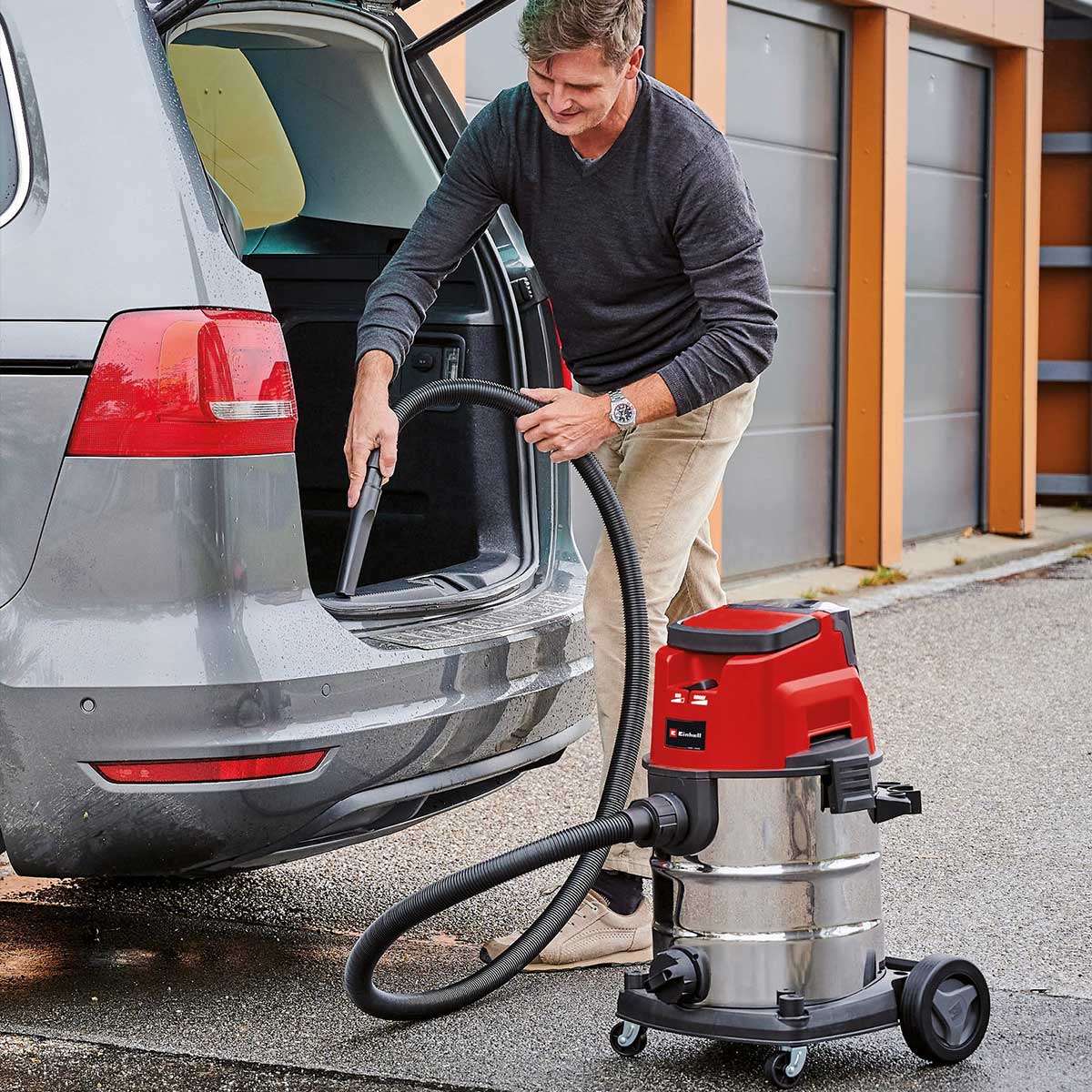 Aspiradora 25 L seco - húmedo inalámbrica 18 V + 2 baterías (4.0 ah) + 2 cargadores marca Einhell - Image 5