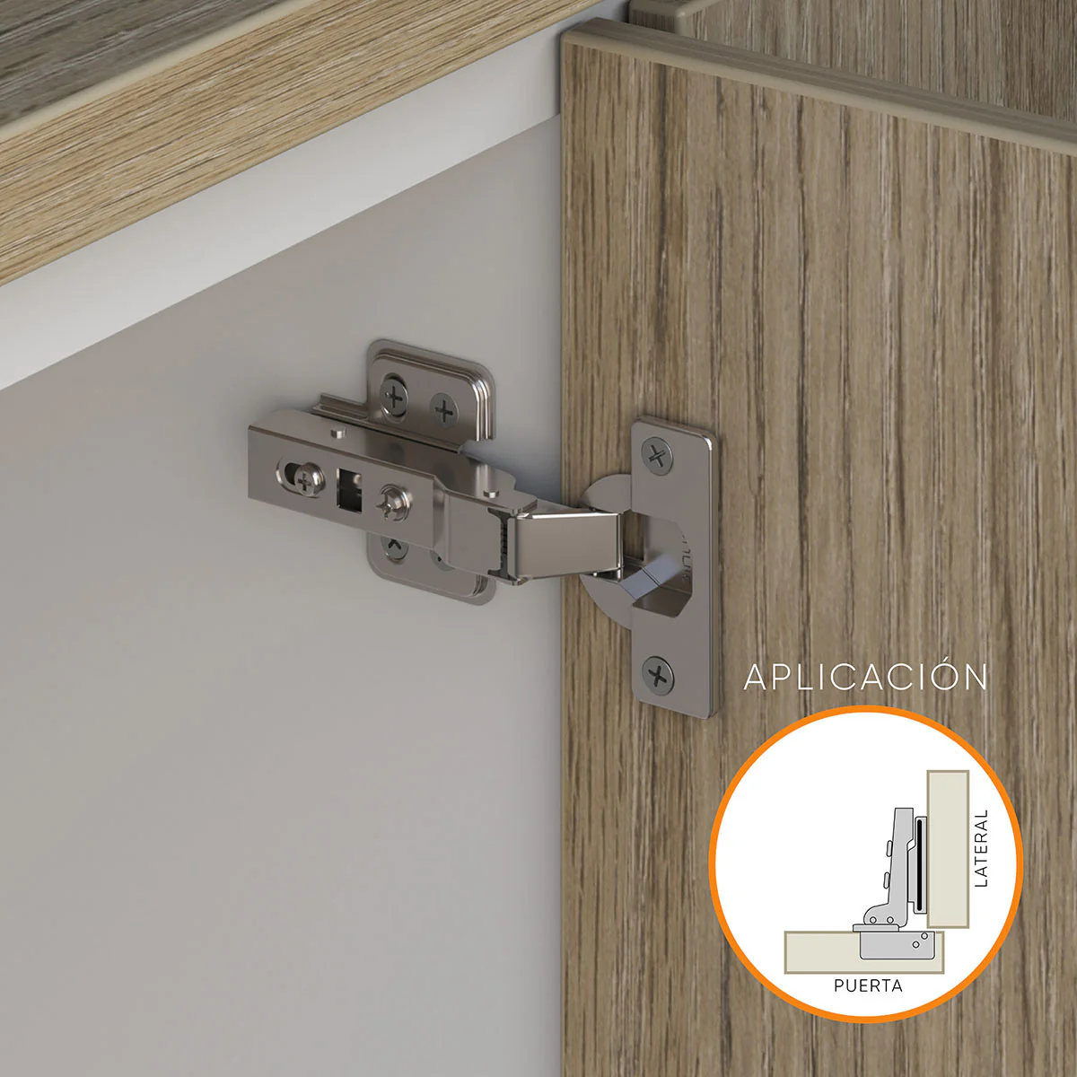 Bisagra de cazoleta para mueble cierre lento clip-on de fácil montaje - Image 3