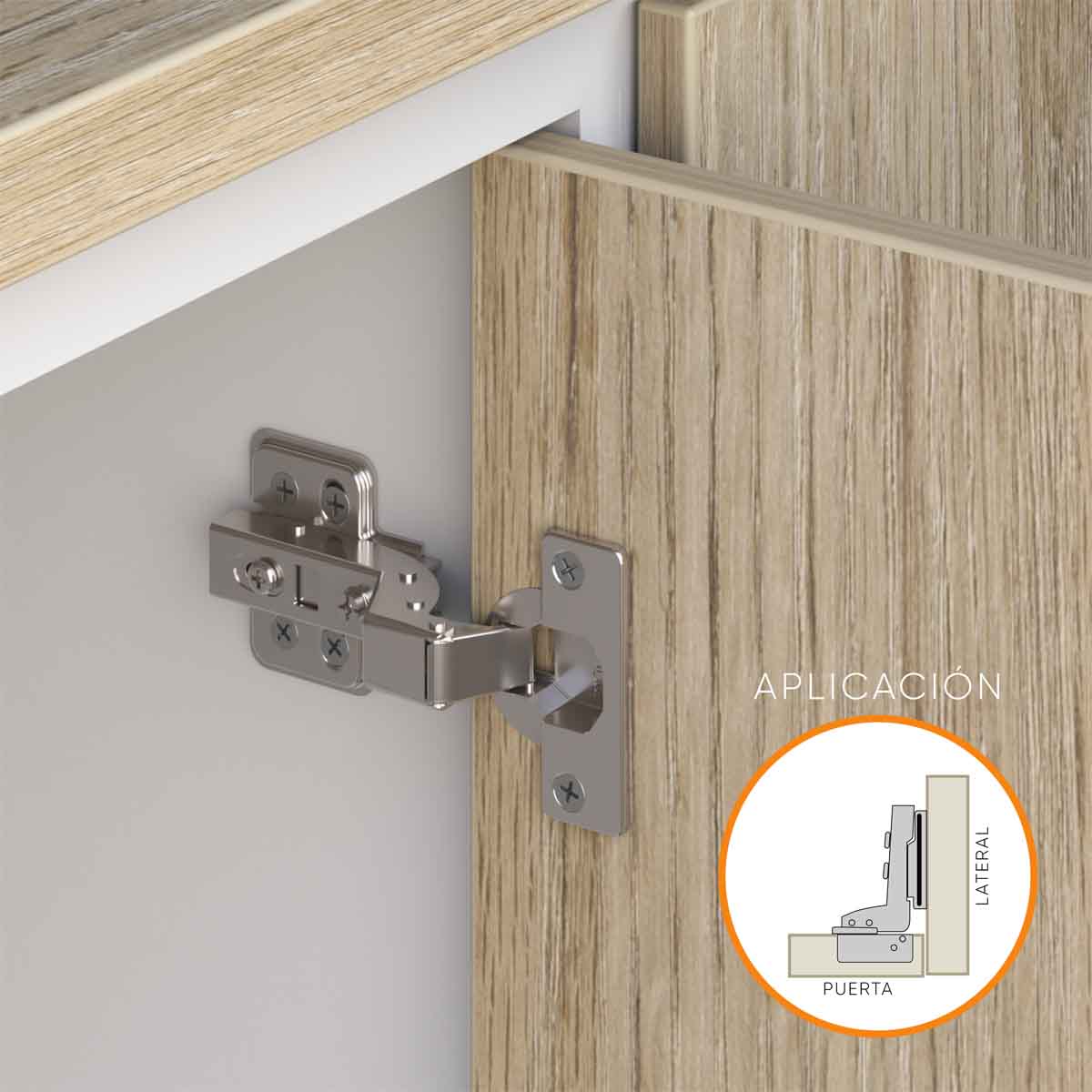 Bisagra de cazoleta para mueble cierre lento clip-on de fácil montaje - Image 5