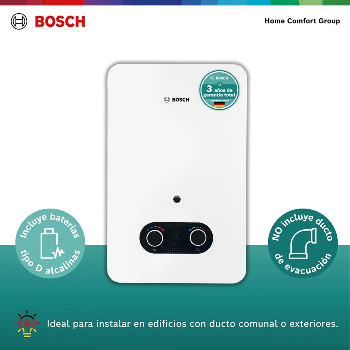 Calentador de agua 5 litros tiro natural de paso a gas propano Vital 1500 - Image 3