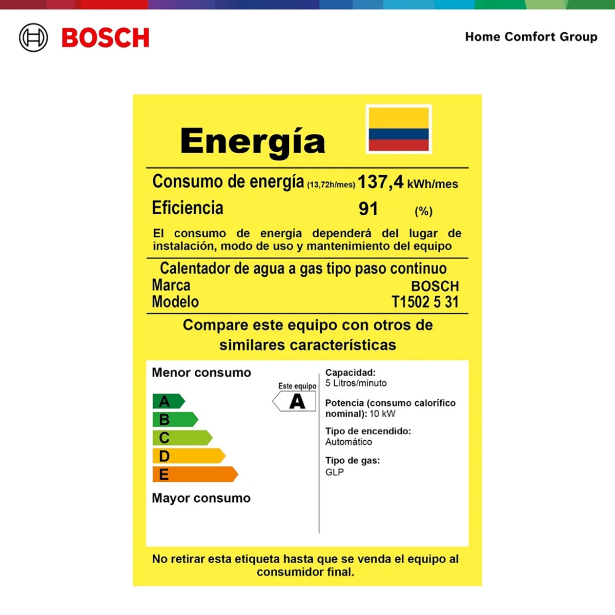 Calentador de agua 5 litros tiro natural de paso a gas propano Vital 1500 - Image 8
