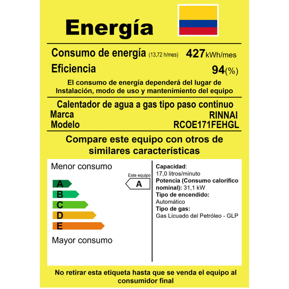 Calentador de paso agua 17 lts a gas propano color gris - Image 5