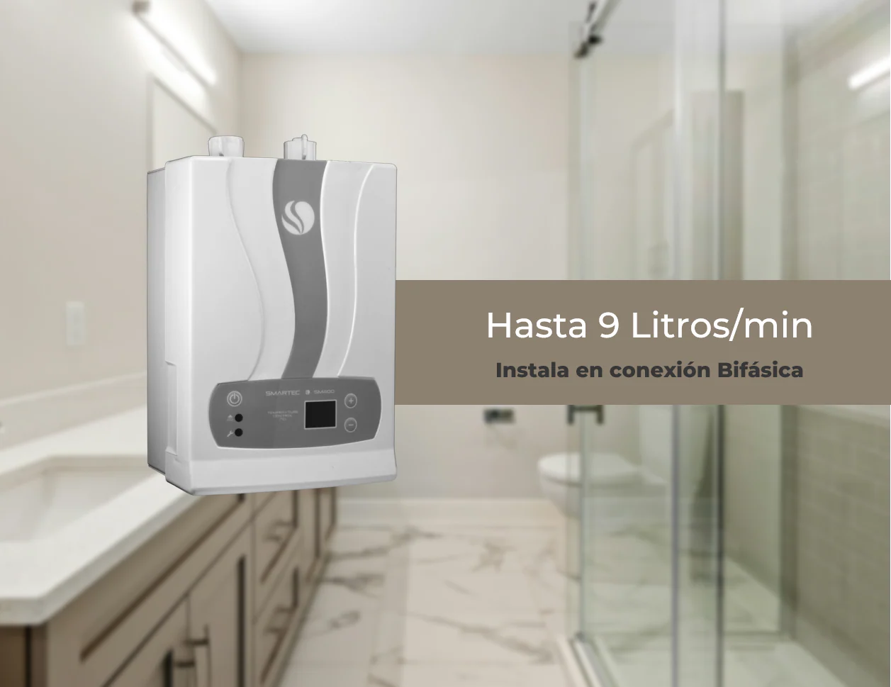 Calentador eléctrico instantáneo de agua, hasta 9 litros, bifásico marca Smartec - Image 3