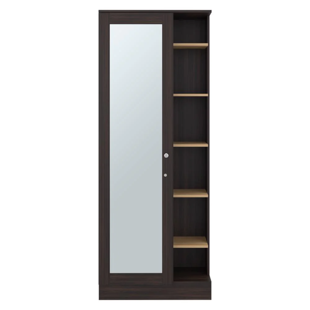 Closet Lara Con Espejo, Nogal Europeo y Fresno Europeo, Con Siete Entrepaños y Gran Capacidad De Almacenamiento - Image 6