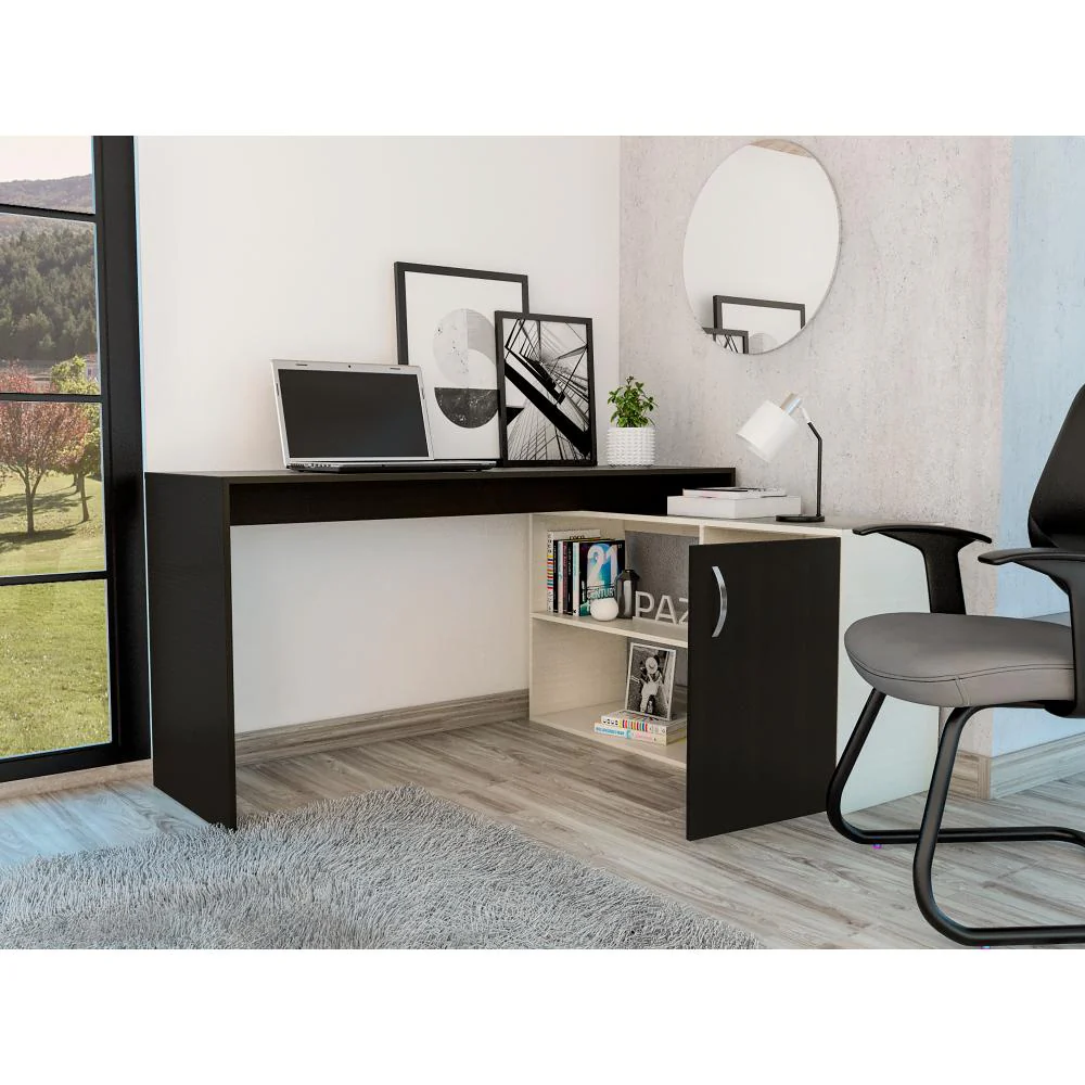 Escritorio En L Axis, Wengue y Niebla - Image 4