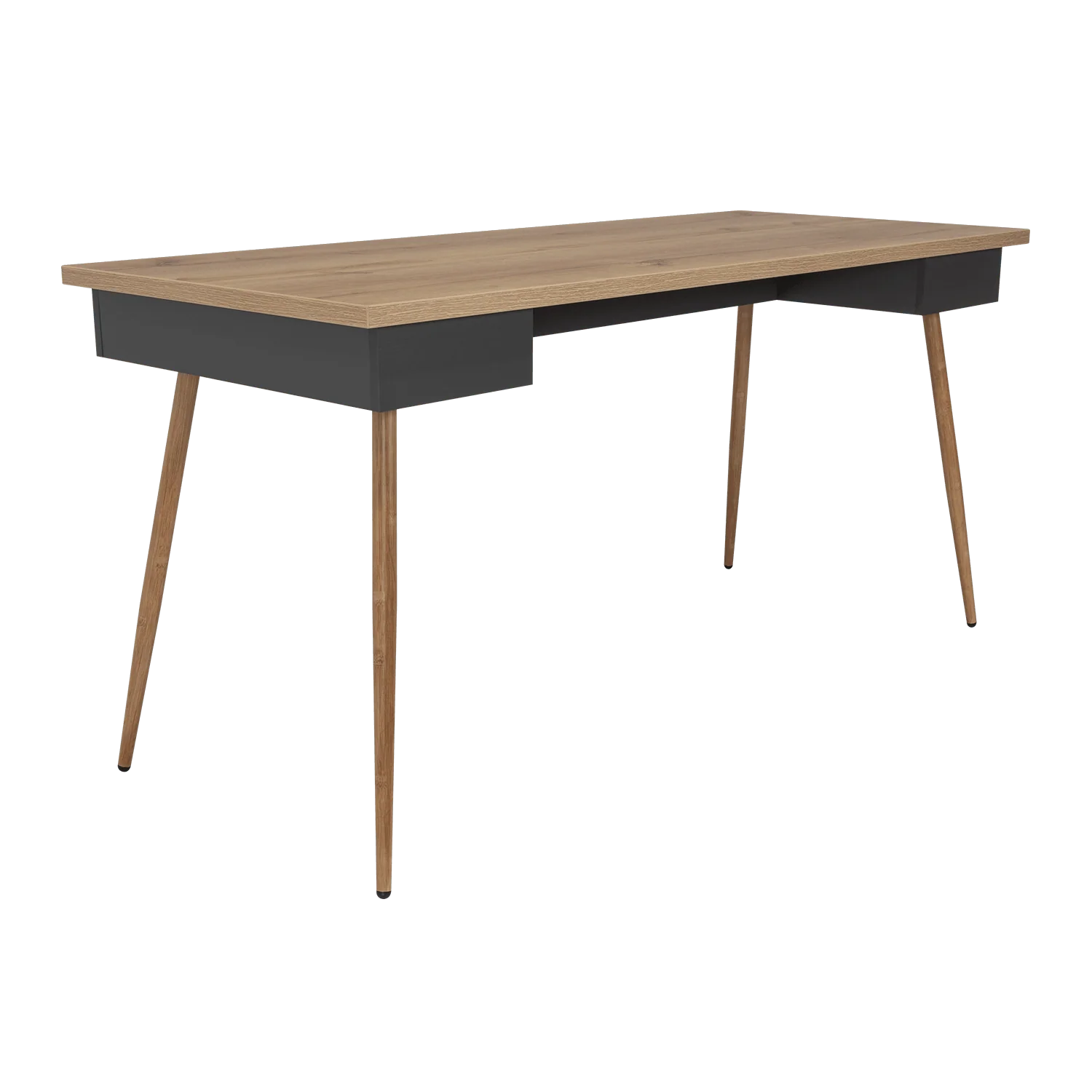 Escritorio Esperanza, Café Claro y Plata Oscuro, con Amplia Superficie de Trabajo - Image 4