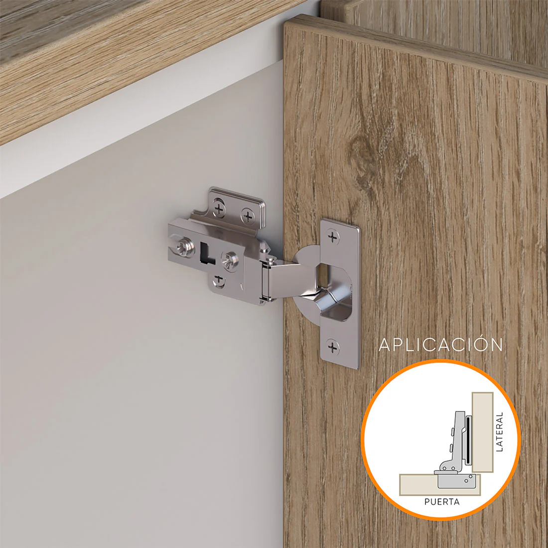 Bisagra de cazoleta para mueble en acero inoxidable - Image 3