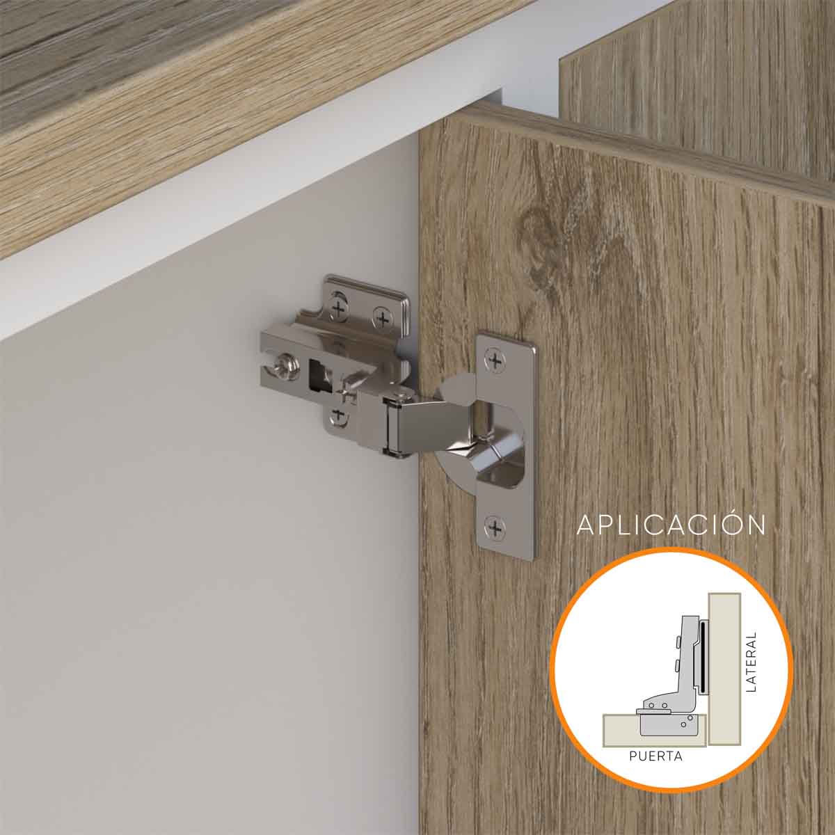 Bisagra de cazoleta para mueble sin presión - Image 5