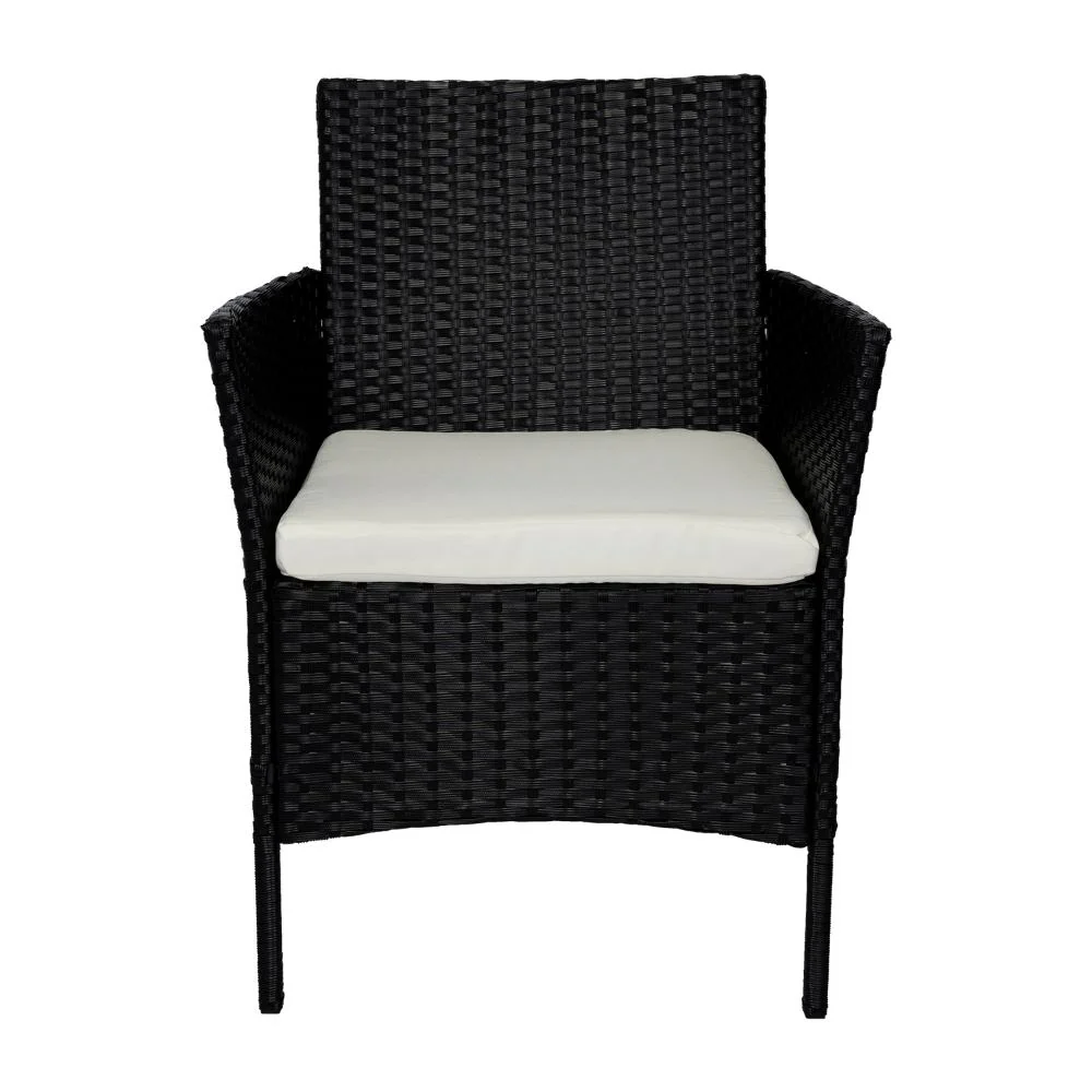 Juego de Sala Exterior Zafiro, Negro y Blanco, con Dos Sillas de Una Plaza y Una Silla de Dos Plazas - Image 13