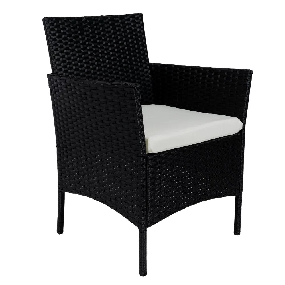 Juego de Sala Exterior Zafiro, Negro y Blanco, con Dos Sillas de Una Plaza y Una Silla de Dos Plazas - Image 14