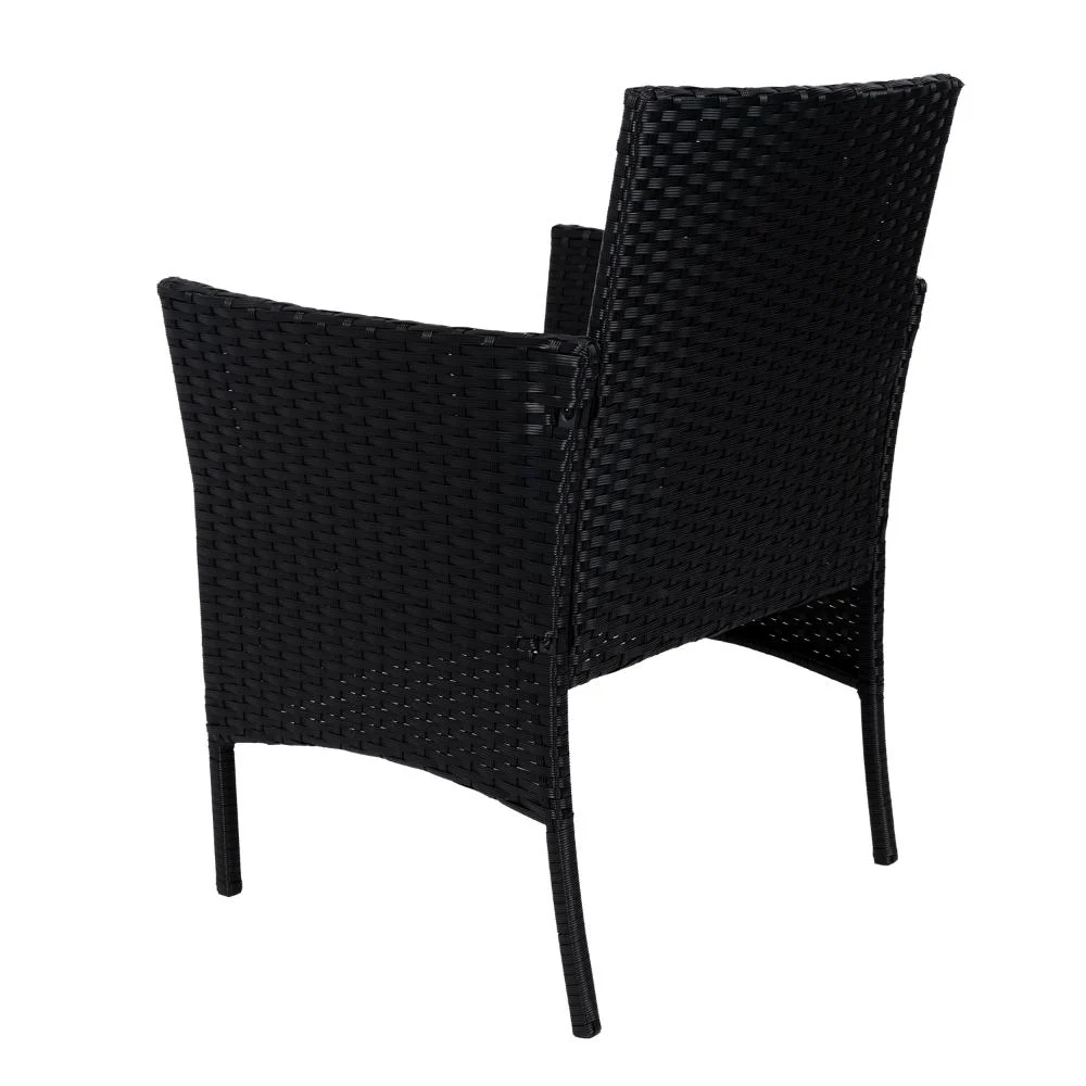 Juego de Sala Exterior Zafiro, Negro y Blanco, con Dos Sillas de Una Plaza y Una Silla de Dos Plazas - Image 15