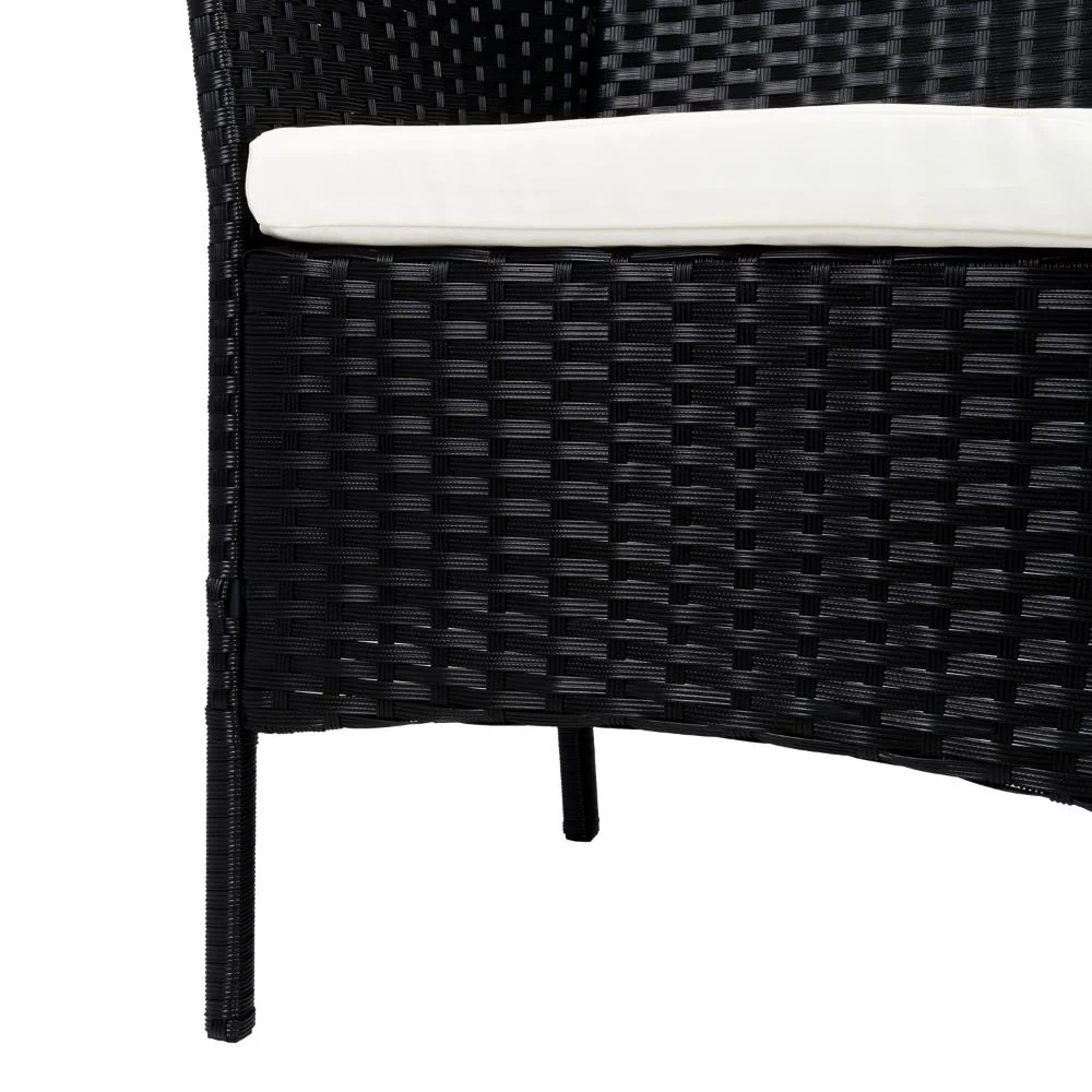 Juego de Sala Exterior Zafiro, Negro y Blanco, con Dos Sillas de Una Plaza y Una Silla de Dos Plazas - Image 19