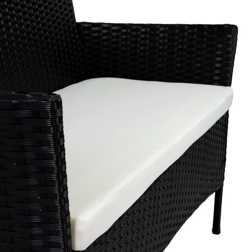 Juego de Sala Exterior Zafiro, Negro y Blanco, con Dos Sillas de Una Plaza y Una Silla de Dos Plazas - Image 28