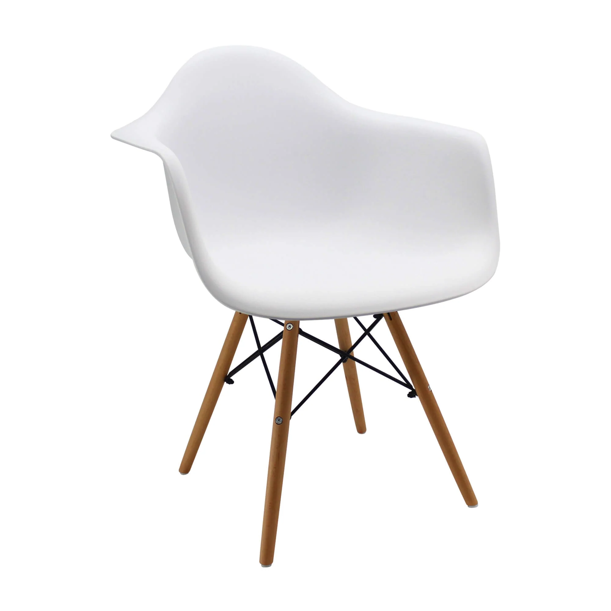 Kit por 2 sillas de comedor DKR tipo Eames brazos color blanco - Image 3