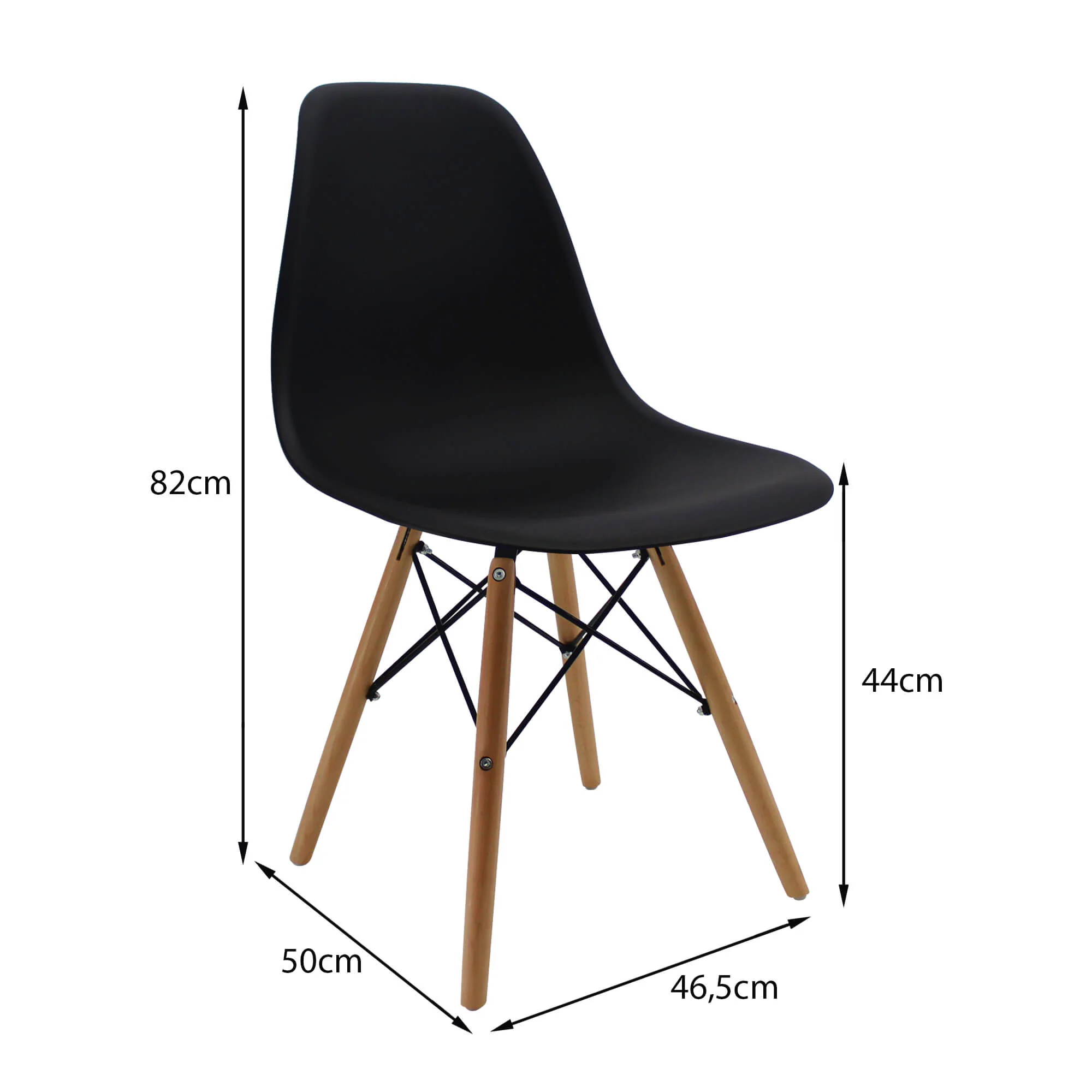 Kit por 2 sillas de comedor DKR tipo Eames color negro - Image 6