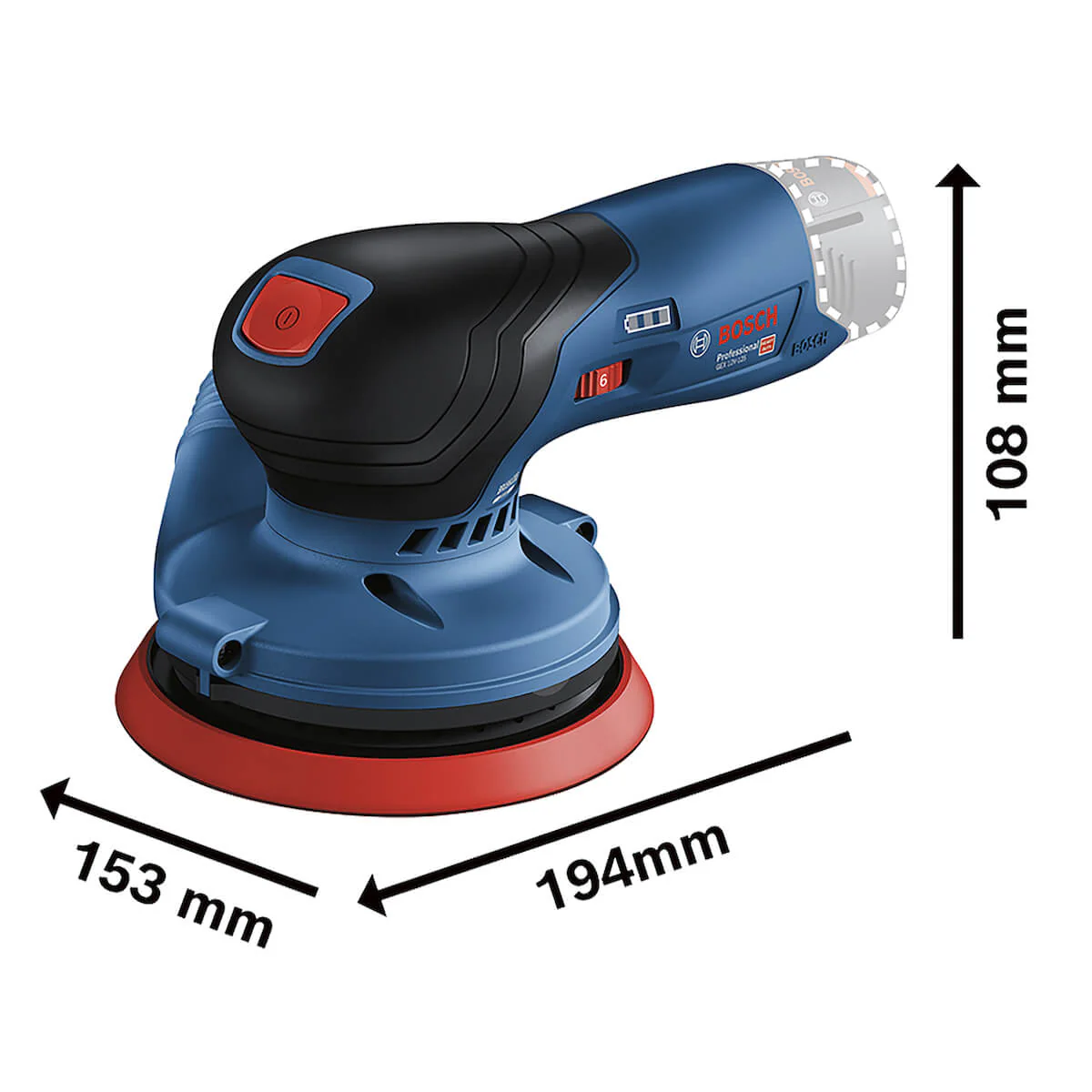 Lijadora roto orbital inalámbrica 12V GEX 12V-125 Sin Bateria/Sin Cargador Brushless Bosch - Image 6