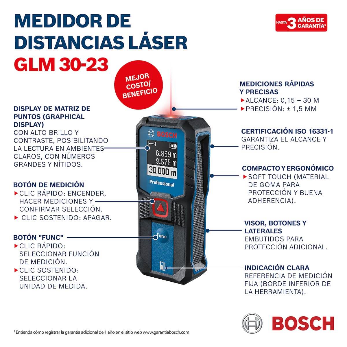 Medidor láser GLM 30-23 alcance 30m Bosch - Image 6
