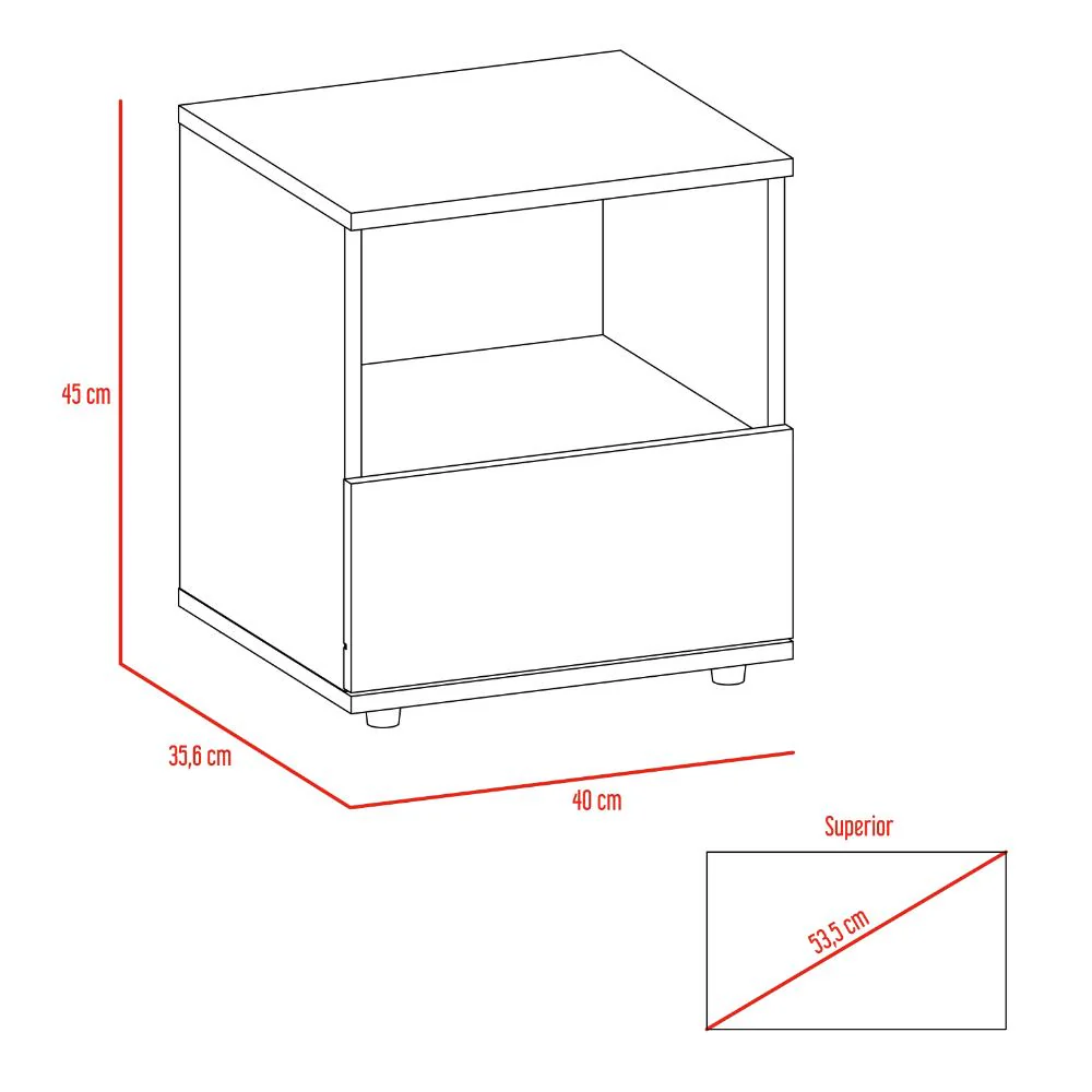Mesa de Noche Camel, Rovere y Blanco - Image 15