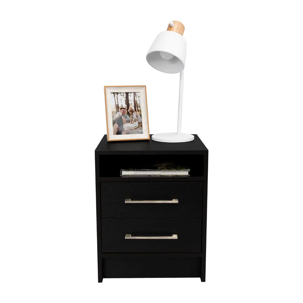 Mesa de Noche Douglas, Wengue, con Dos Cajones Multiusos - Image 3