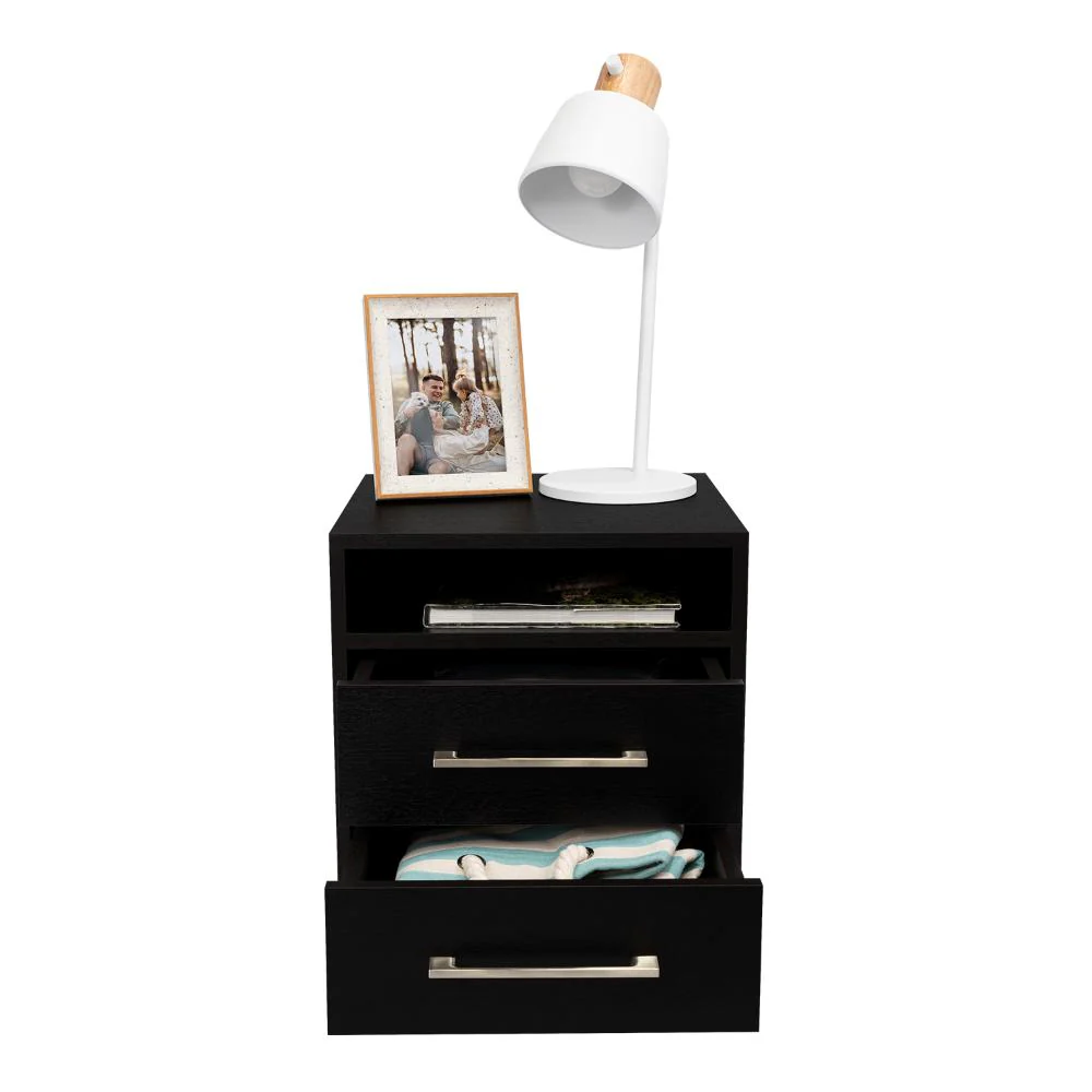 Mesa de Noche Douglas, Wengue, con Dos Cajones Multiusos - Image 4