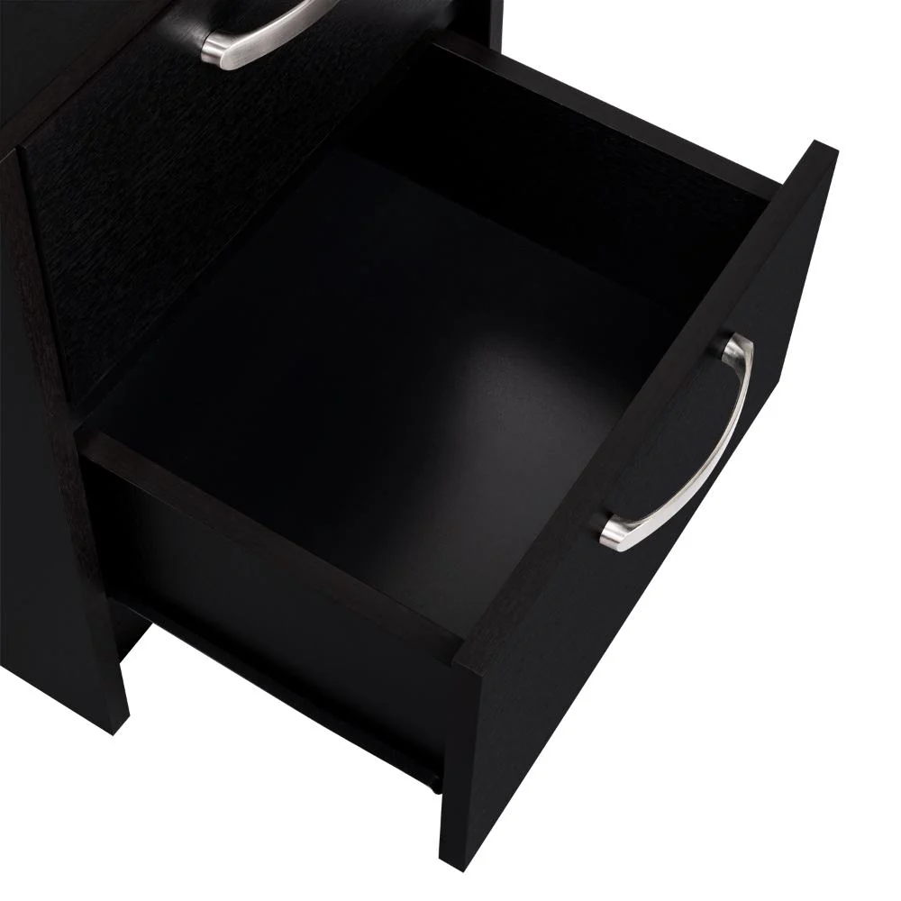 Mesa de Noche Elaxi, Wengue, con Dos Cajones Deslizables Como Correderas Metálicas - Image 11