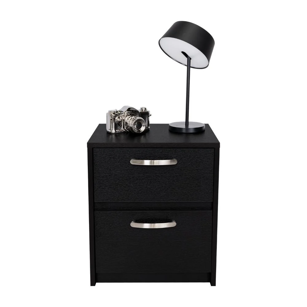 Mesa de Noche Elaxi, Wengue, con Dos Cajones Deslizables Como Correderas Metálicas - Image 3