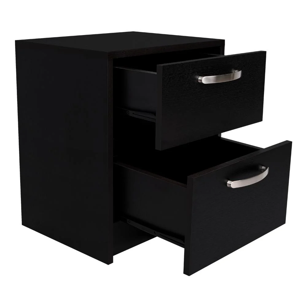 Mesa de Noche Elaxi, Wengue, con Dos Cajones Deslizables Como Correderas Metálicas - Image 7