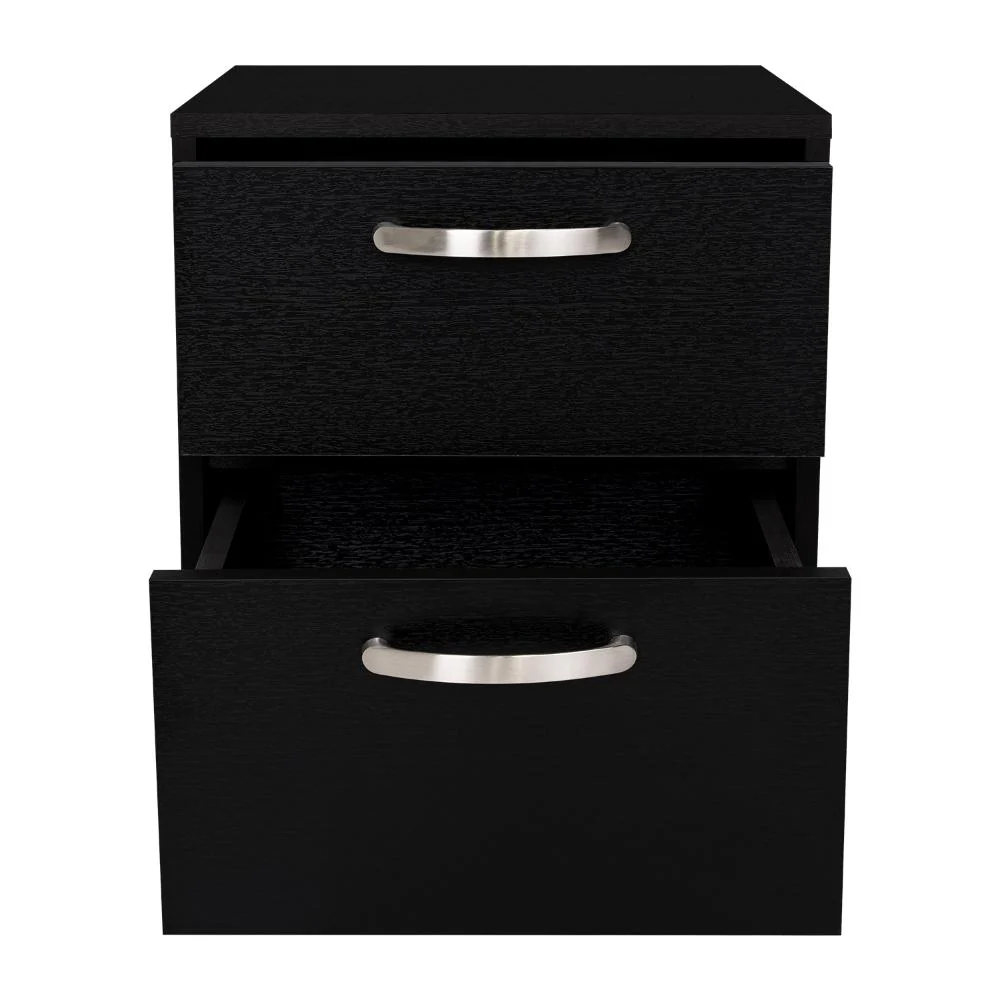 Mesa de Noche Elaxi, Wengue, con Dos Cajones Deslizables Como Correderas Metálicas - Image 9