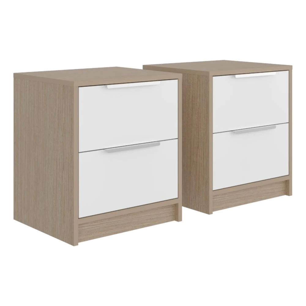 Mesa de Noche Wesley, Cartagena y Blanco, con Dos Cajones Organizadores X2 - Image 5