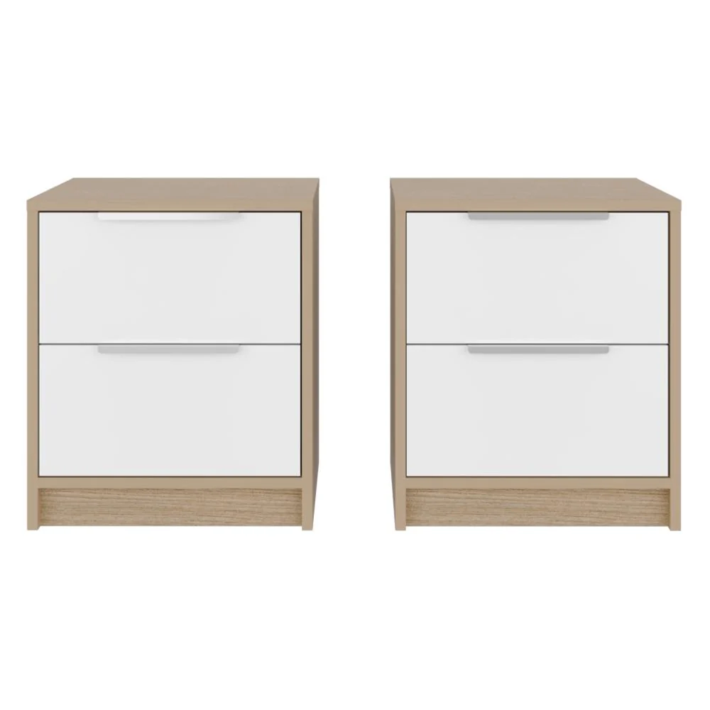 Mesa de Noche Wesley, Cartagena y Blanco, con Dos Cajones Organizadores X2 - Image 6