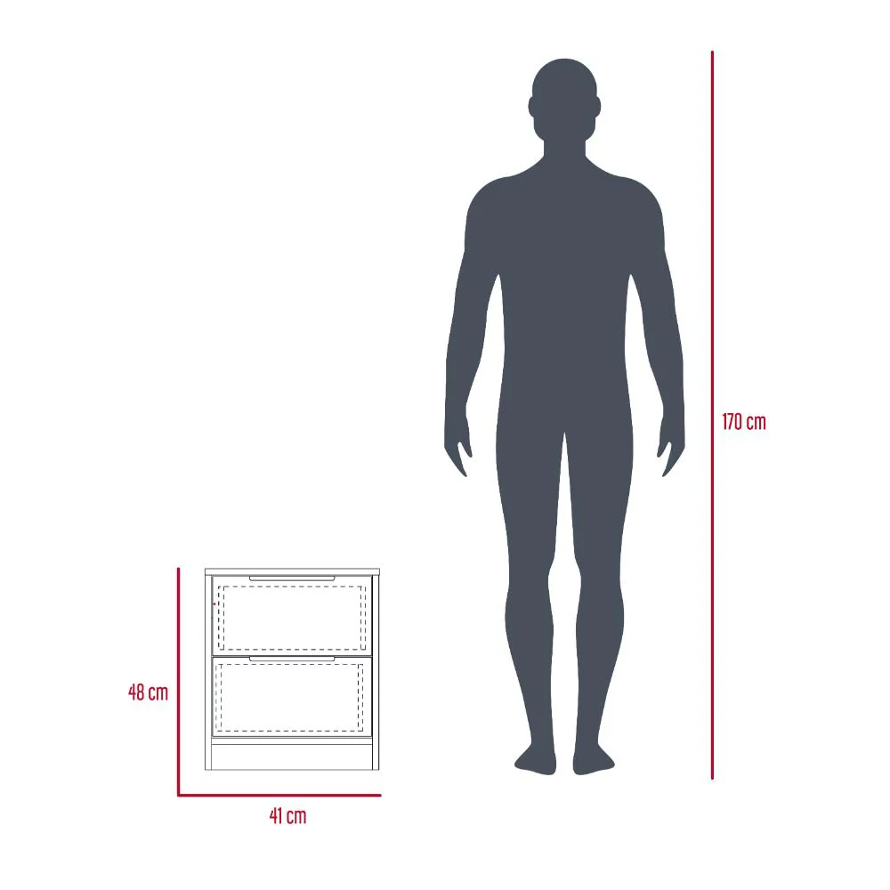 Mesa de Noche Wesley, Cartagena y Blanco, con Dos Cajones Organizadores X2 - Image 9