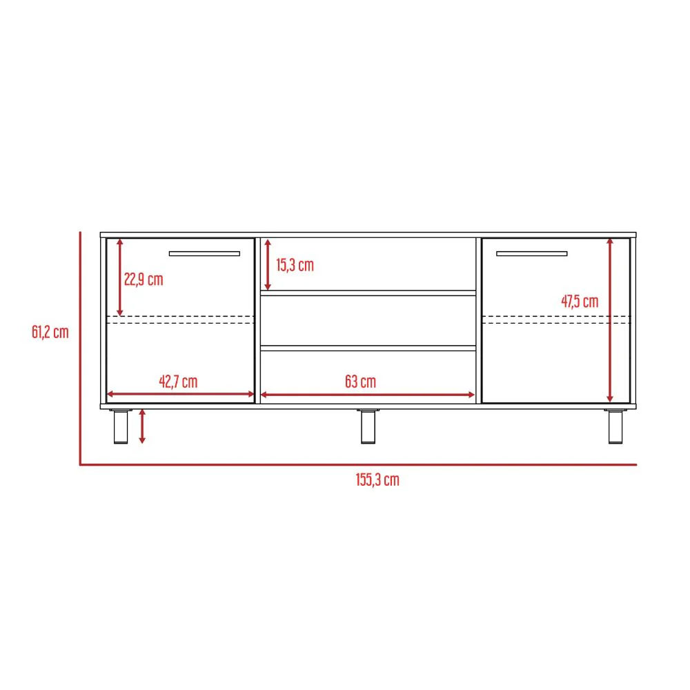 Mesa Para Tv Wesley, Wengue y Fresno Europeo, con Espacio Para Televisor de 65 Pulgadas - Image 12