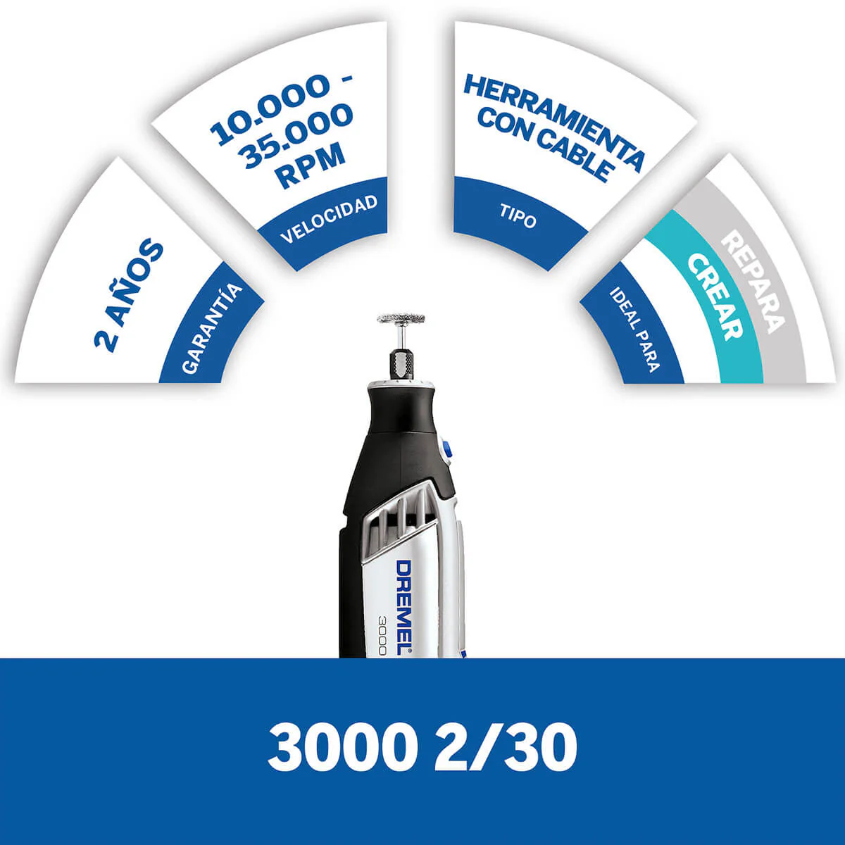 Mototool 3000 con 32 Accesorios Dremel - Image 3