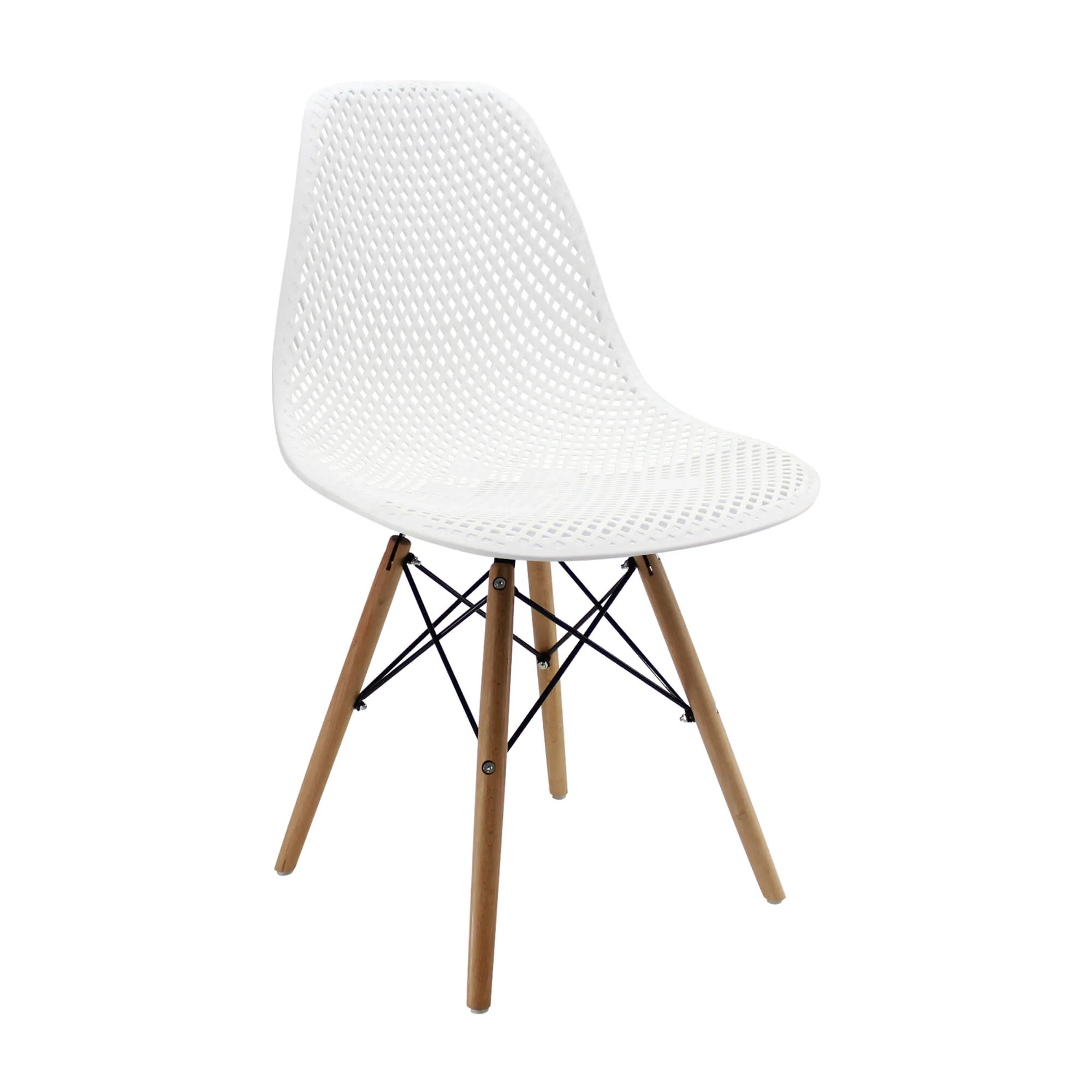 Silla de comedor tipo Eames color blanco - Image 3