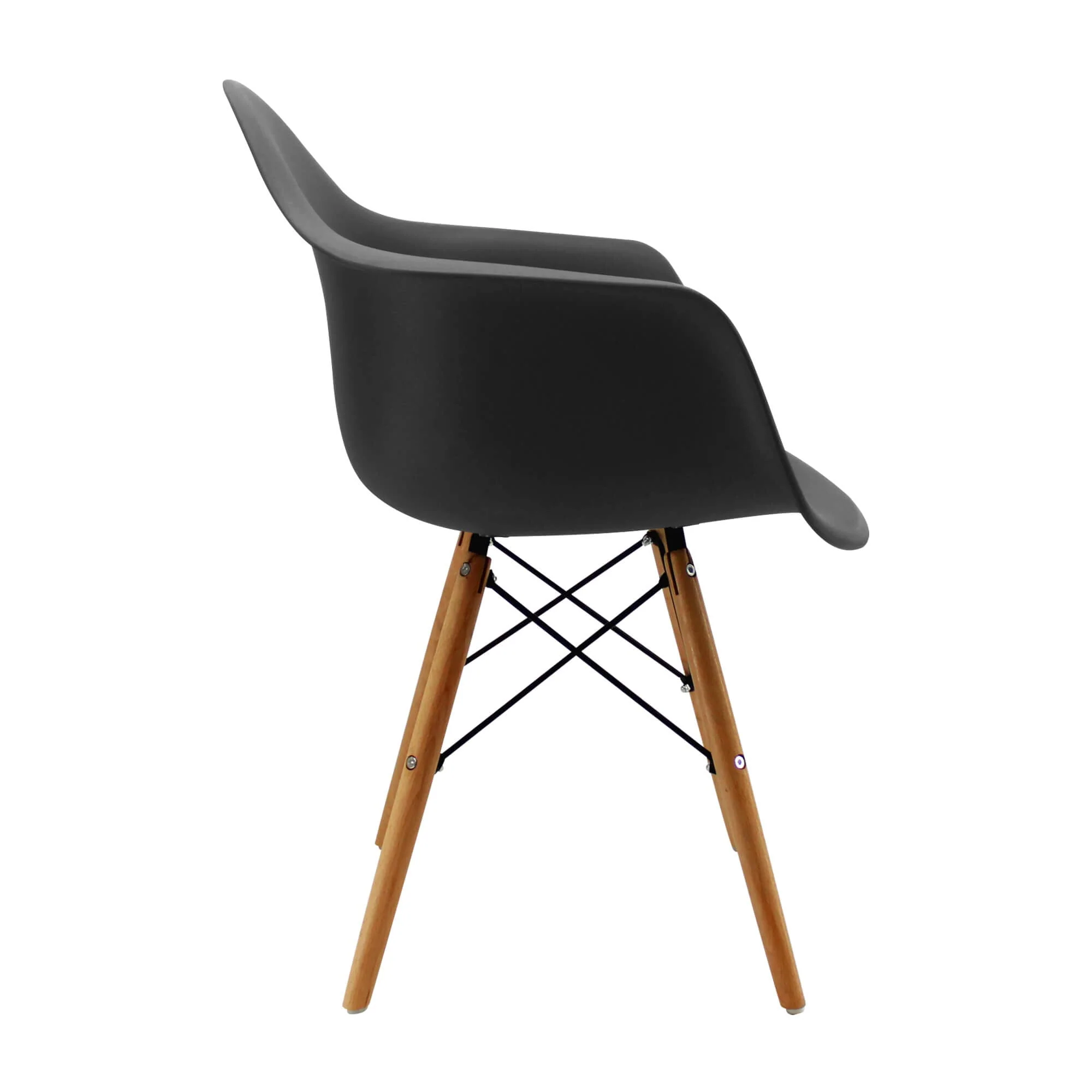 Silla de comedor Eames brazos color negro - Image 4