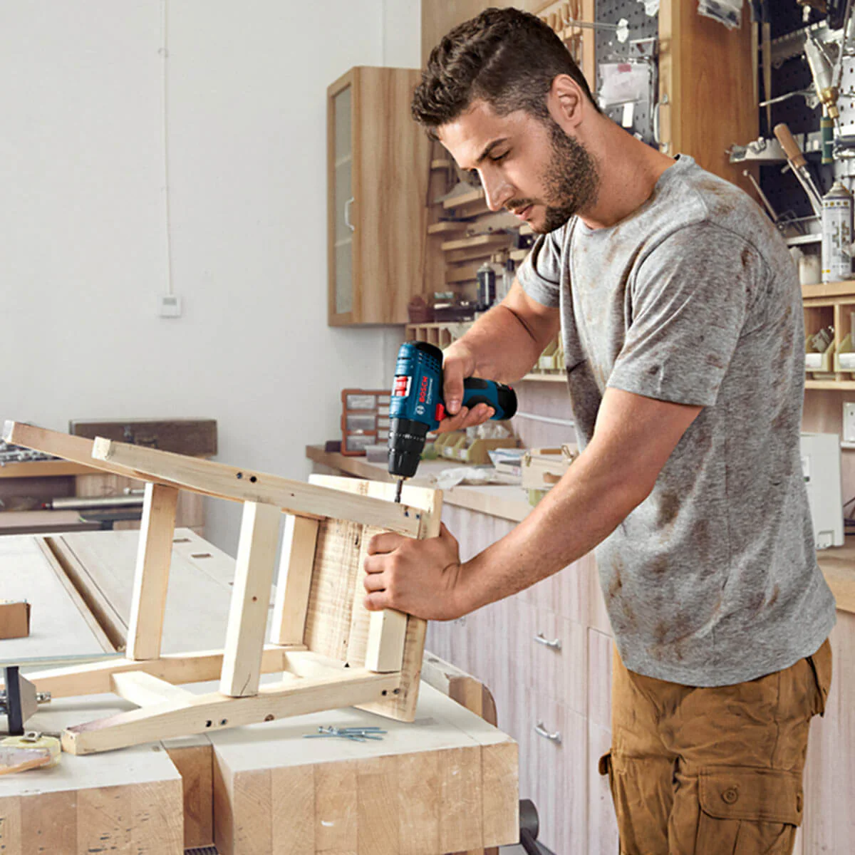 Taladro percutor 1/2" 12V GSB 120-LI y Llave de impacto 1/4" 12V 100Nm GDR 120-LI 2 Bat Bosch - Image 11