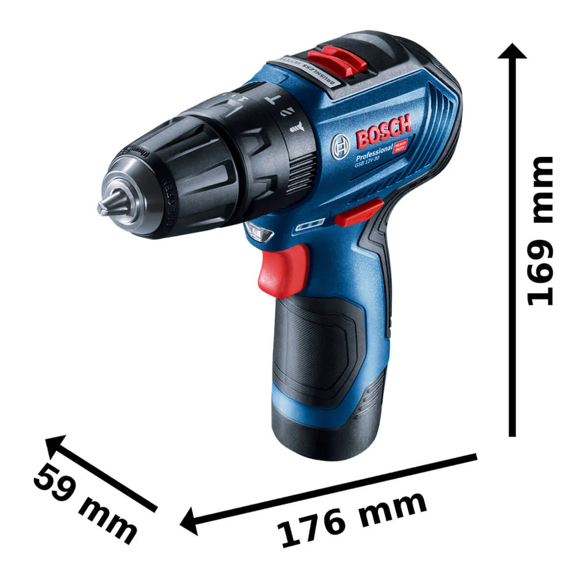 Taladro percutor 3/8" 12V 2Bat Brushless GSB 12V-30 Bosch - Image 6