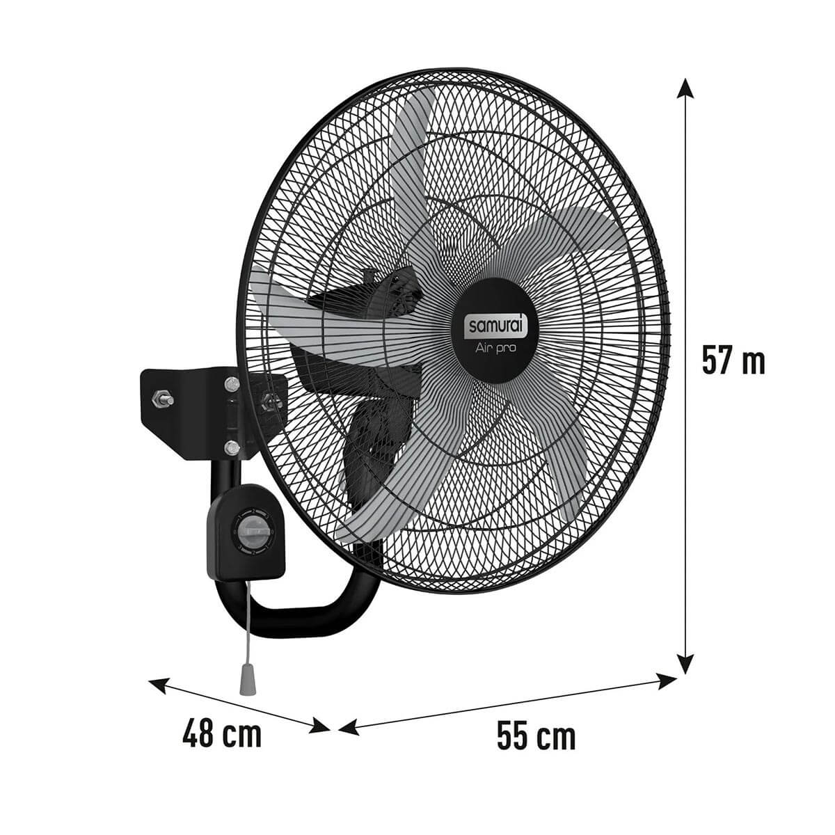 Ventilador air pro de pared negro marca samurai - Image 6