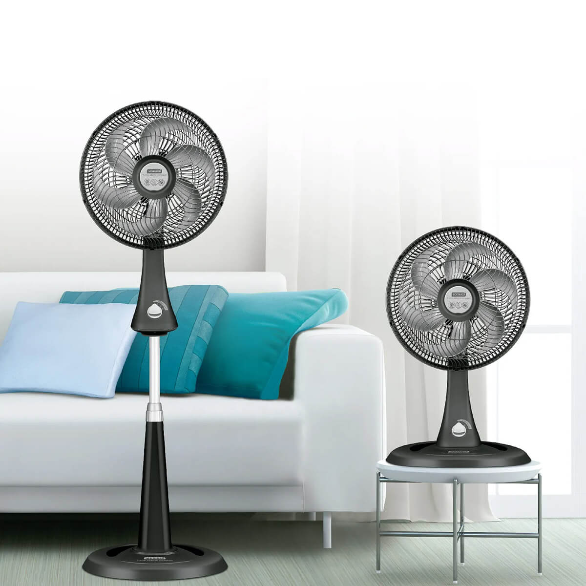 Ventilador compac 2 en 1 color negro aspas plateadas marca samurai - Image 5