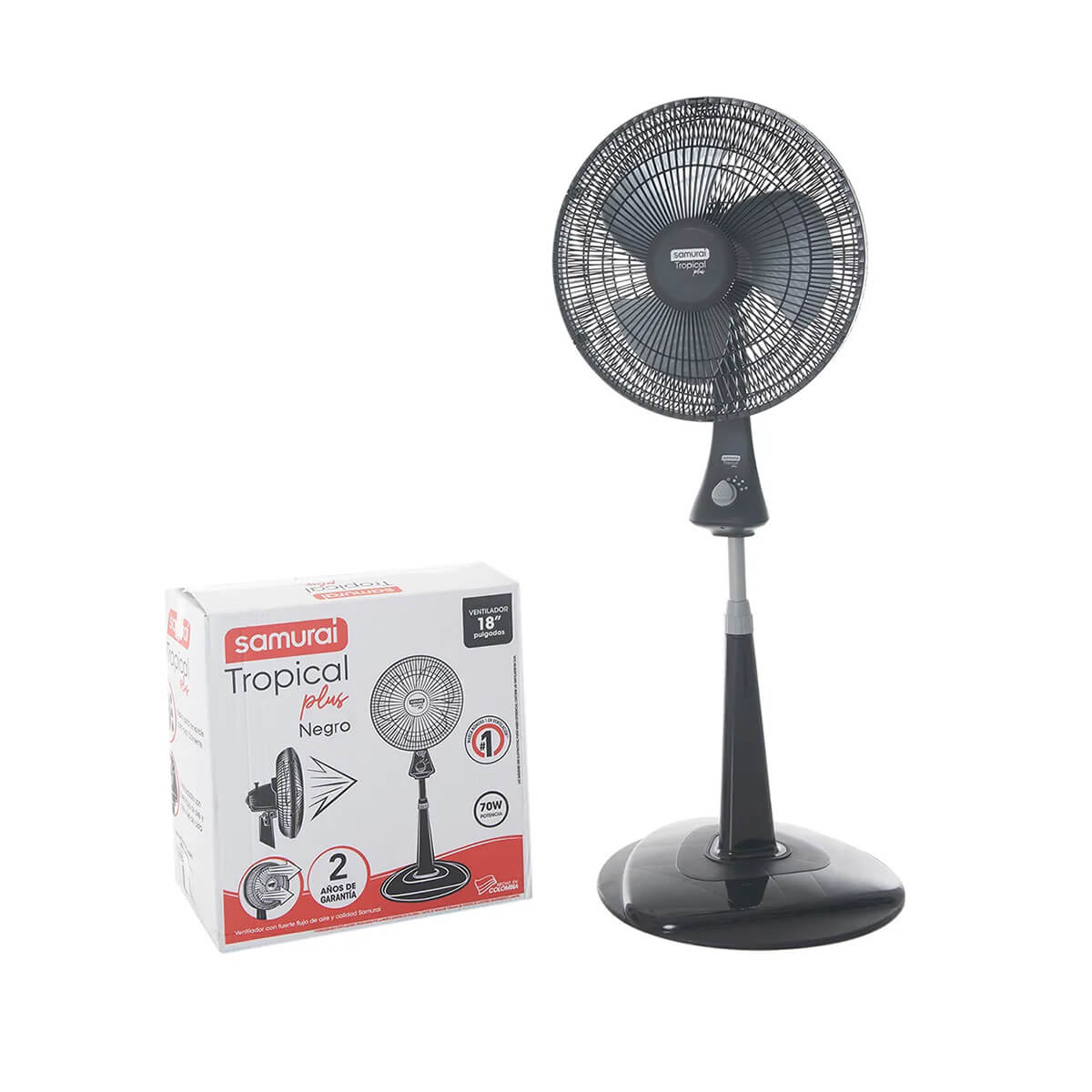 Ventilador de piso tropical plus 3 velocidades negro marca samurai - Image 5